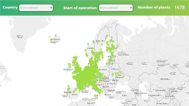 European Biomethane Map 2025 ヨーロッパ全域のバイオメタン設備